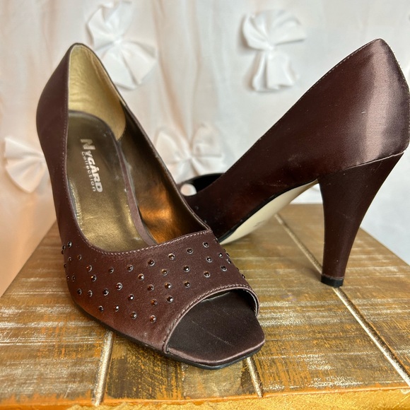 Nygard Collection Brown Reanna High Heel Open Toe Shoe - Picture 2 of 4